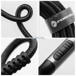 Forcell C259 F-Energy Type-C - Lightning cablu 3A 27W PD 1.2m - negru
