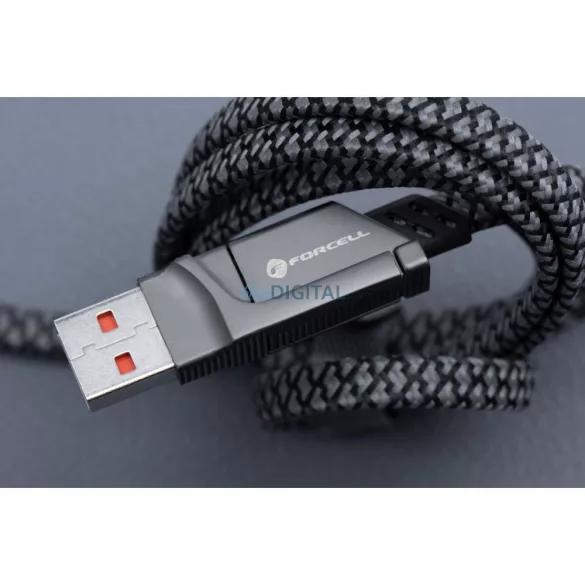 Forcell C241 F-Energy USB-A - Tip-C cablu QC PD 3A 60W 1m - gri