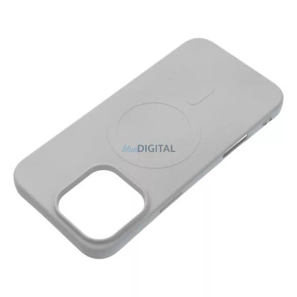 HUSĂ! - Carcasă SILICONE MAG COVER (cu decupaj mare pentru camera foto)Compatibilă MagSafe pentru iPhone 16 Pro - gri titan