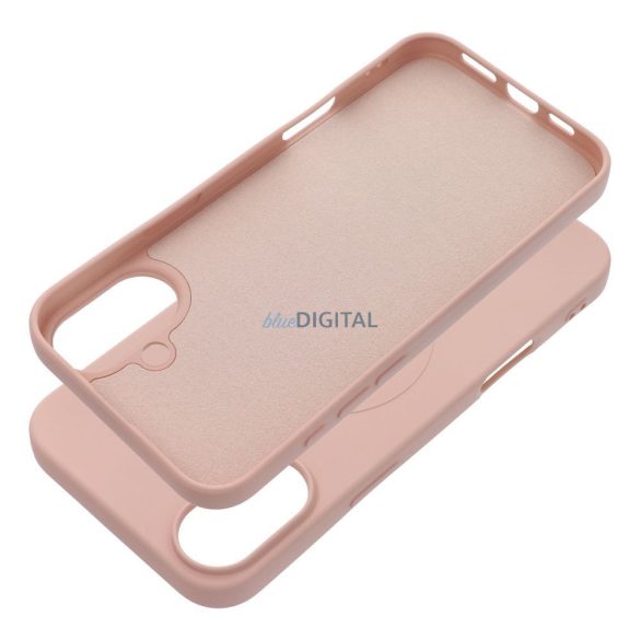 Carcasă SILICONE MAG COVER (cu decupaj mare pentru camera foto)MagSafe compatibilă cu iPhone 16 Plus - roz