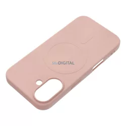   HUSĂ! - Carcasă SILICONE MAG COVER (cu decupaj mare pentru camera foto)MagSafe compatibilă cu iPhone 16 Pro - roz