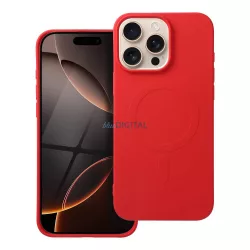   HUSĂ! - Carcasă SILICONE MAG COVER (cu decupaj mare pentru camera foto)MagSafe compatibil iPhone 16 Pro Max - roșu