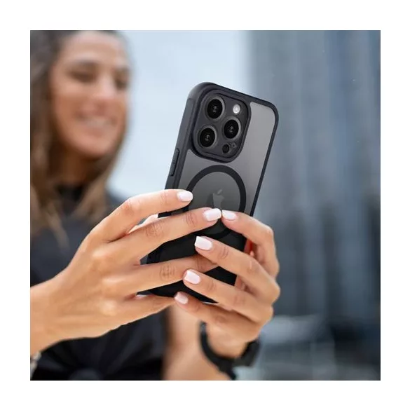 HUSĂ! - Husă Full Matte Mag Cover compatibilă cu MagSafe pentru IPHONE 16 PRO neagră