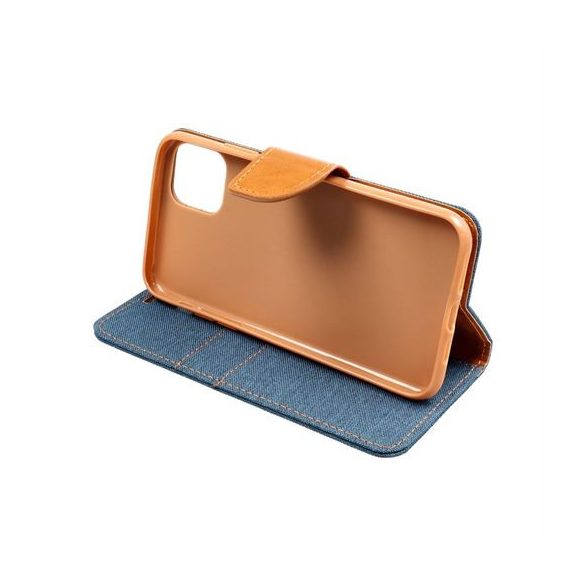 Husă carte CANVAS pentru IPHONE 16 bleumarin