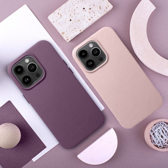 Husa LEATHER MAG COVER pentru IPHONE 16 Pro Max roz nisip