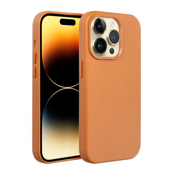 Husa LEATHER MAG COVER pentru IPHONE 16 Pro Max portocaliu