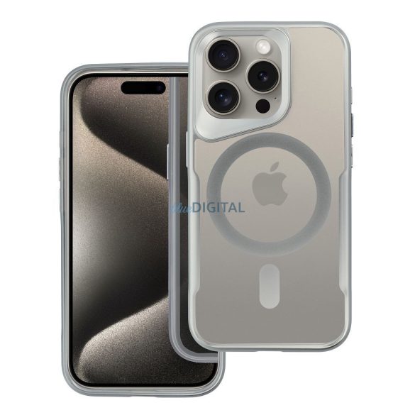 ERGOFIT NEWZONE Carcasă compatibilă MagSafe pentru iPhone 15 Pro - argintiu