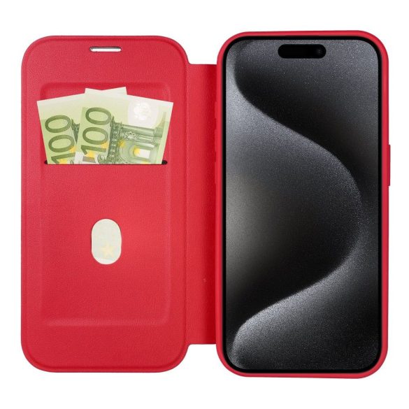 Husa SMART MAG Book compatibila cu MagSafe pentru IPHONE 16 PRO MAX rosie