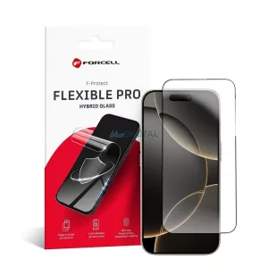 Forcell Flexible Nano Glass 5D pentru iPhone 16 Pro Max negru