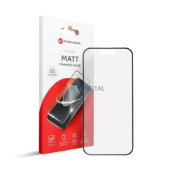   Sticlă temperată Forcell Matt Glass cu finisaj negru pentru iPhone 15 Pro Max