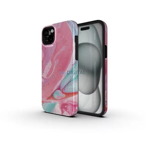 HUSĂ! - FORCELL F-PROTECT Mirage, carcasă militară testată la cădere compatibilă cu MagSafe pentru IPHONE 16 PRO pink marble