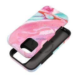   HUSĂ! - FORCELL F-PROTECT Mirage, carcasă militară testată la cădere compatibilă cu MagSafe pentru IPHONE 16 PLUS pink marble