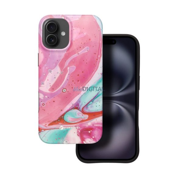 HUSĂ! - FORCELL F-PROTECT Mirage, carcasă militară testată la cădere compatibilă cu MagSafe pentru IPHONE 16 PLUS pink marble