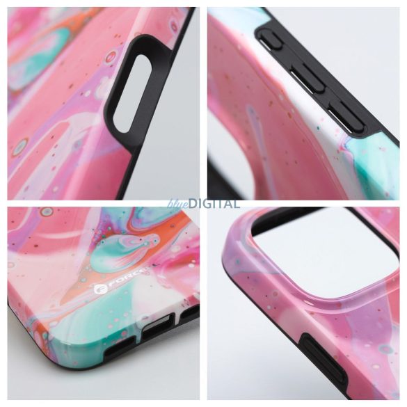 HUSĂ! - FORCELL F-PROTECT Mirage, carcasă militară testată la cădere compatibilă cu MagSafe pentru IPHONE 16 PLUS pink marble