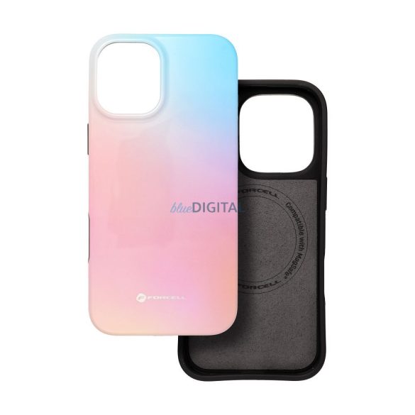 HUSĂ! - FORCELL F-PROTECT Mirage, carcasă militară testată la cădere compatibilă cu MagSafe pentru IPHONE 16 PLUS roz albastru