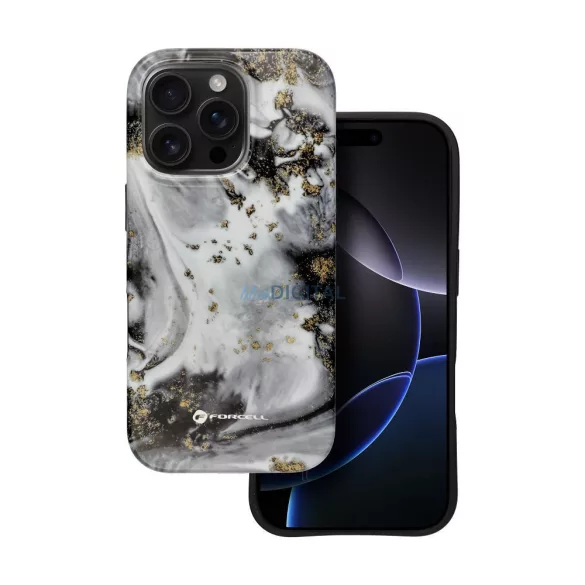 HUSĂ! - FORCELL F-PROTECT Mirage, carcasă militară testată la cădere compatibilă cu MagSafe pentru IPHONE 16 PRO Silver Fog