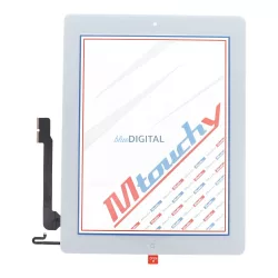   MUSTTBY ecran tactil + bandă adezivă + buton home iPad 4 - alb  - PIESĂ DE SCHIMB!