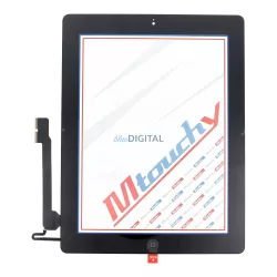   MUSTTBY ecran tactil + bandă adezivă + buton home iPad 4 - negru  - PIESĂ DE SCHIMB!