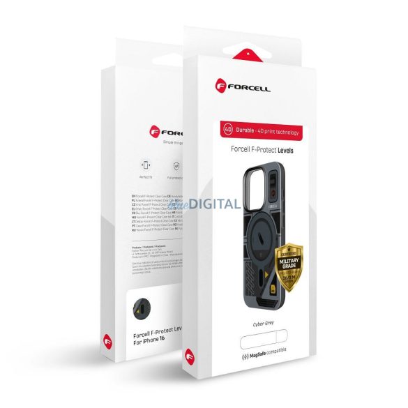 Carcasă compatibilă Forcell F-Protect MagSafe pentru iPhone 16 Plus - model gri