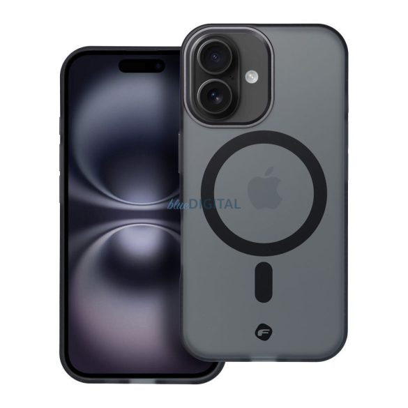 Carcasă compatibilă Forcell F-Protect MagSafe pentru iPhone 16 - negru transparent