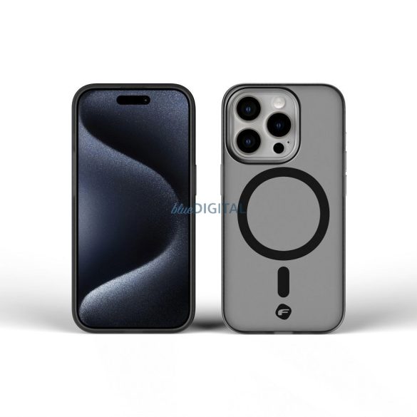 Carcasă compatibilă Forcell F-Protect MagSafe pentru iPhone 16 - negru transparent