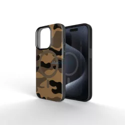  HUSĂ! - Carcasă compatibilă Forcell F-Protect MagSafe pentru iPhone 16 - maro camuflaj