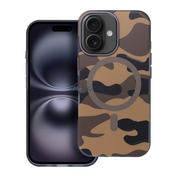 Carcasă compatibilă Forcell F-Protect MagSafe pentru iPhone 16 - maro camuflaj