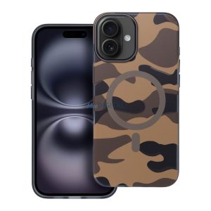 Carcasă compatibilă Forcell F-Protect MagSafe pentru iPhone 16 Pro - maro camuflaj