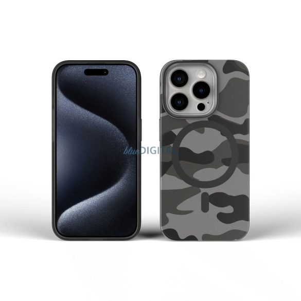 Carcasă compatibilă Forcell F-Protect MagSafe pentru iPhone 16 Plus - camuflaj gri
