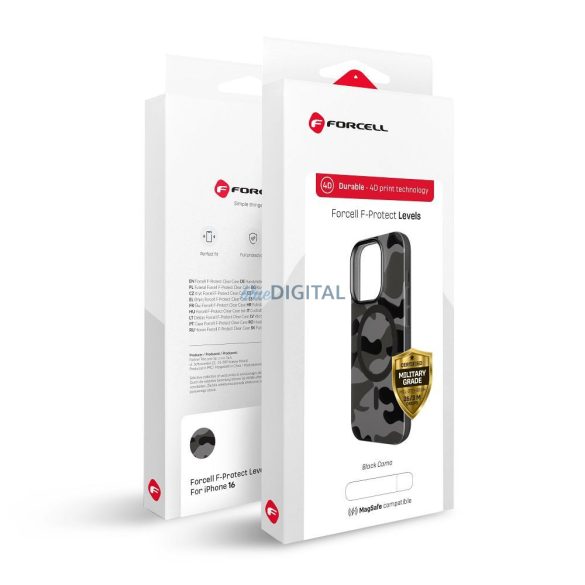Carcasă compatibilă Forcell F-Protect MagSafe pentru iPhone 16 Plus - camuflaj gri