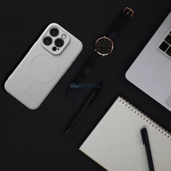 HUSĂ! - SILICONE MAG COVER Carcasă compatibilă MagSafe pentru iPhone 16 Pro - gri titan