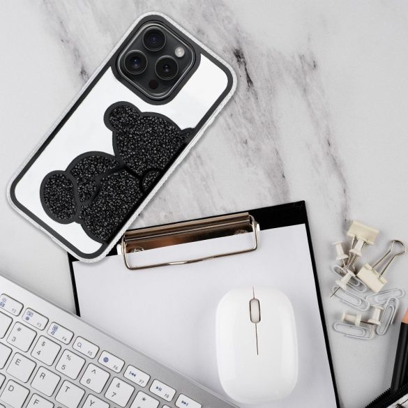 Husa TEDDY BEAR pentru IPHONE 14 Pro Max neagra