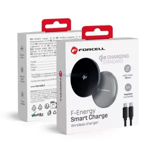 Încărcător wireless compatibil Forcell F-ENERGY MagSafe 15W Qi2 - argintiu