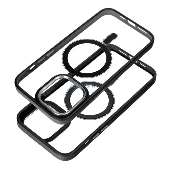 COLOR EDGE MAG COVER Carcasă compatibilă MagSafe Samsung Galaxy S25 - transparentă cu ornamente negre