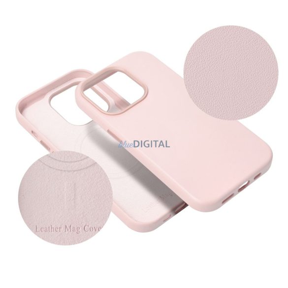 LEATHER MAG COVER Husă compatibilă MagSafe Samsung Galaxy S25 - roz pal
