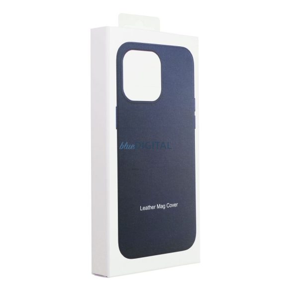 LEATHER MAG COVER Husă compatibilă MagSafe pentru Samsung Galaxy S25 Plus - albastru marin