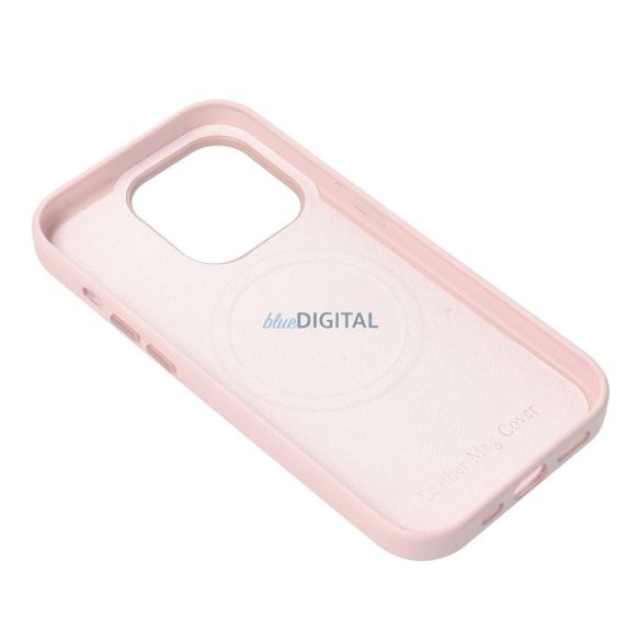 LEATHER MAG COVER Husă compatibilă MagSafe Samsung Galaxy S25 Plus - roz pal