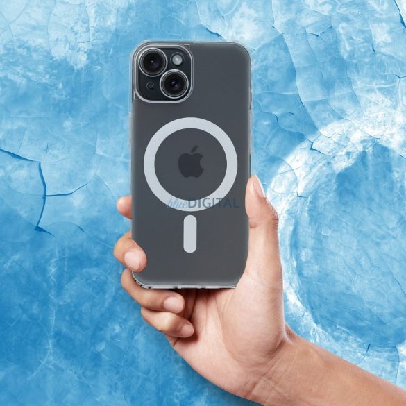 Carcasă FROST MAG COVER cu protecție pentru cameră, compatibilă cu MagSafe pentru iPhone 16 Plus - transparentă