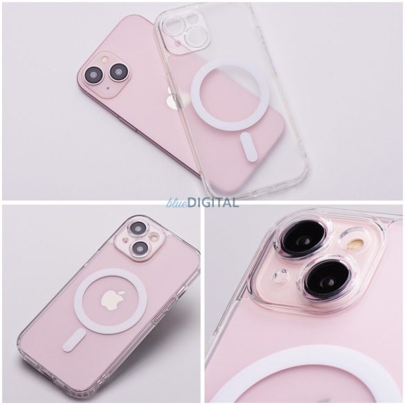Carcasă FROST MAG COVER cu protecție pentru cameră, compatibilă cu MagSafe pentru iPhone 16 Plus - transparentă