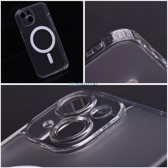 Carcasă FROST MAG COVER cu protecție pentru cameră, compatibilă cu MagSafe pentru iPhone 16 Plus - transparentă