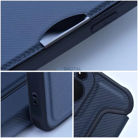 HUSĂ! - Carcasă de carte RAZOR Samsung Galaxy S25 Plus - albastru