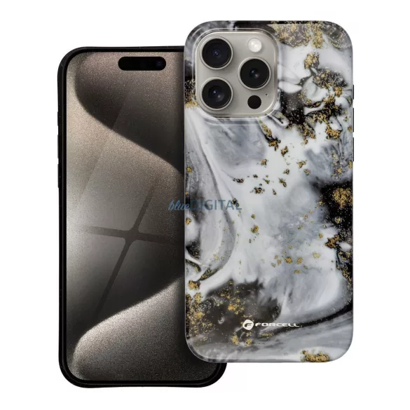 HUSĂ! - FORCELL F-PROTECT Mirage, carcasă militară testată la cădere compatibilă cu MagSafe pentru IPHONE 15 PRO MAX Silver Fog