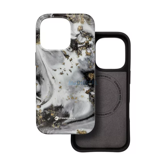 HUSĂ! - FORCELL F-PROTECT Mirage, carcasă militară testată la cădere compatibilă cu MagSafe pentru IPHONE 15 PRO MAX Silver Fog