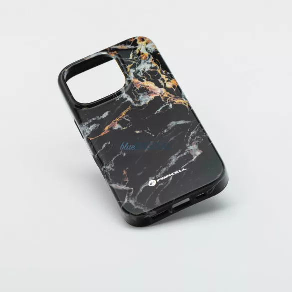 HUSĂ! - FORCELL F-PROTECT Mirage, carcasă militară testată la cădere compatibilă cu MagSafe pentru IPHONE 15 black marble