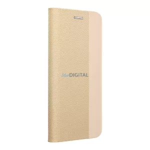 HUSĂ! - Carcasă de carte SENSITIVE Samsung Galaxy S25 Plus - auriu