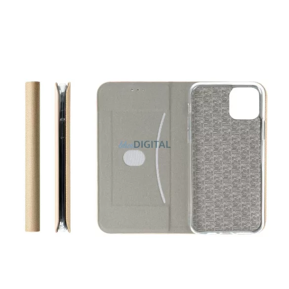 HUSĂ! - Carcasă de carte SENSITIVE Samsung Galaxy S25 Plus - auriu