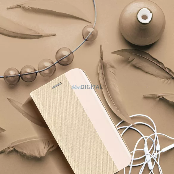 HUSĂ! - Carcasă de carte SENSITIVE Samsung Galaxy S25 Plus - auriu