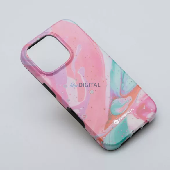 HUSĂ! - FORCELL F-PROTECT Mirage, carcasă militară testată la cădere compatibilă cu MagSafe pentru IPHONE 15 pink marble