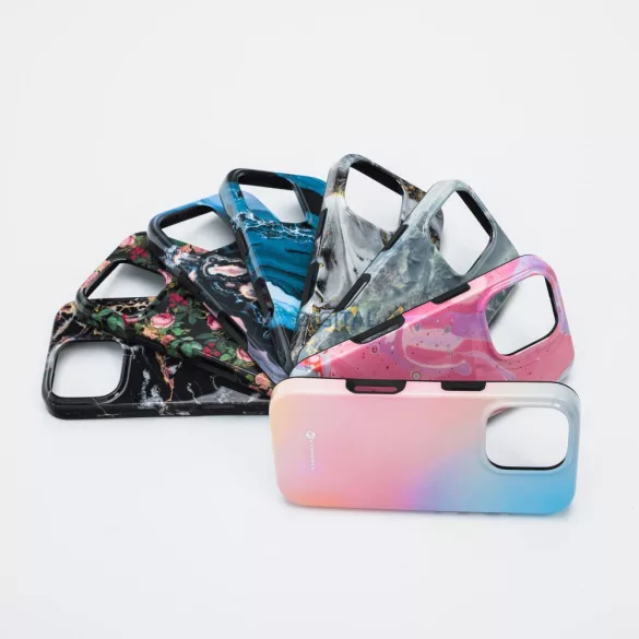 HUSĂ! - FORCELL F-PROTECT Mirage, carcasă militară testată la cădere compatibilă cu MagSafe pentru IPHONE 15 pink marble