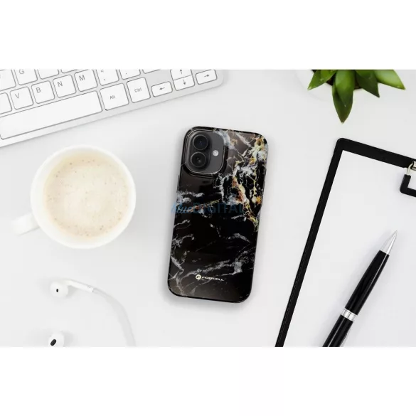 HUSĂ! - FORCELL F-PROTECT Mirage, carcasă militară testată la cădere compatibilă cu MagSafe pentru IPHONE 15 PRO black marble